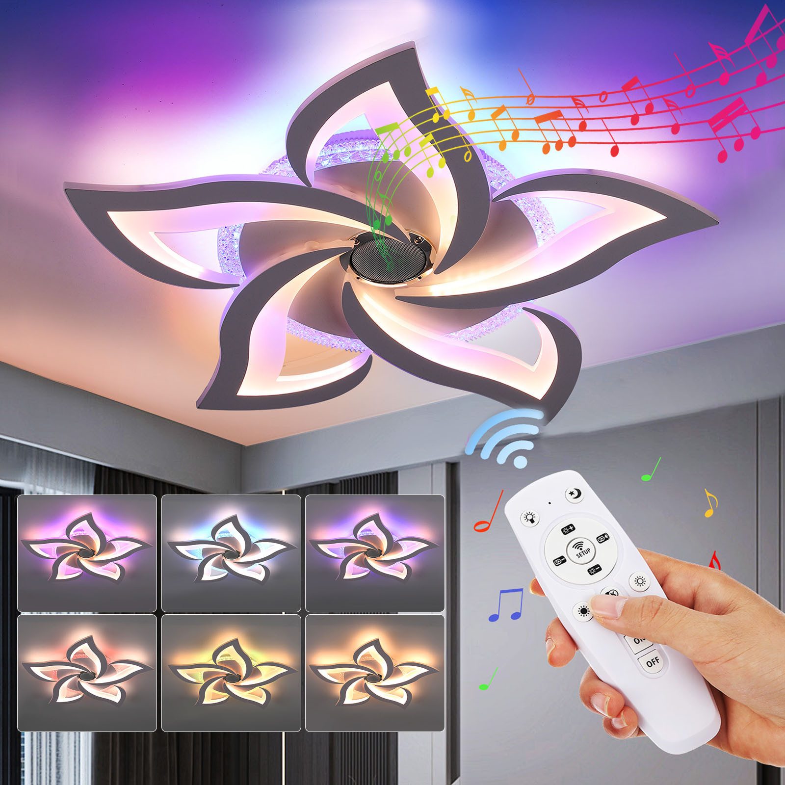 oyajia Deckenleuchte LED Deckenlampe mit Bluetooth günstig online kaufen