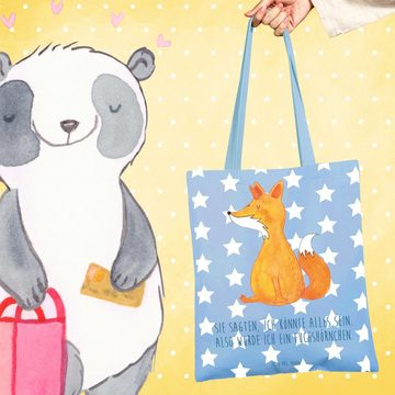 Mr. & Mrs. Panda Tragetasche Einhorn Fuchs - Sky Blue - Geschenk, Einkaufstasche, Beuteltasche, Be (1-tlg), Modisches Design