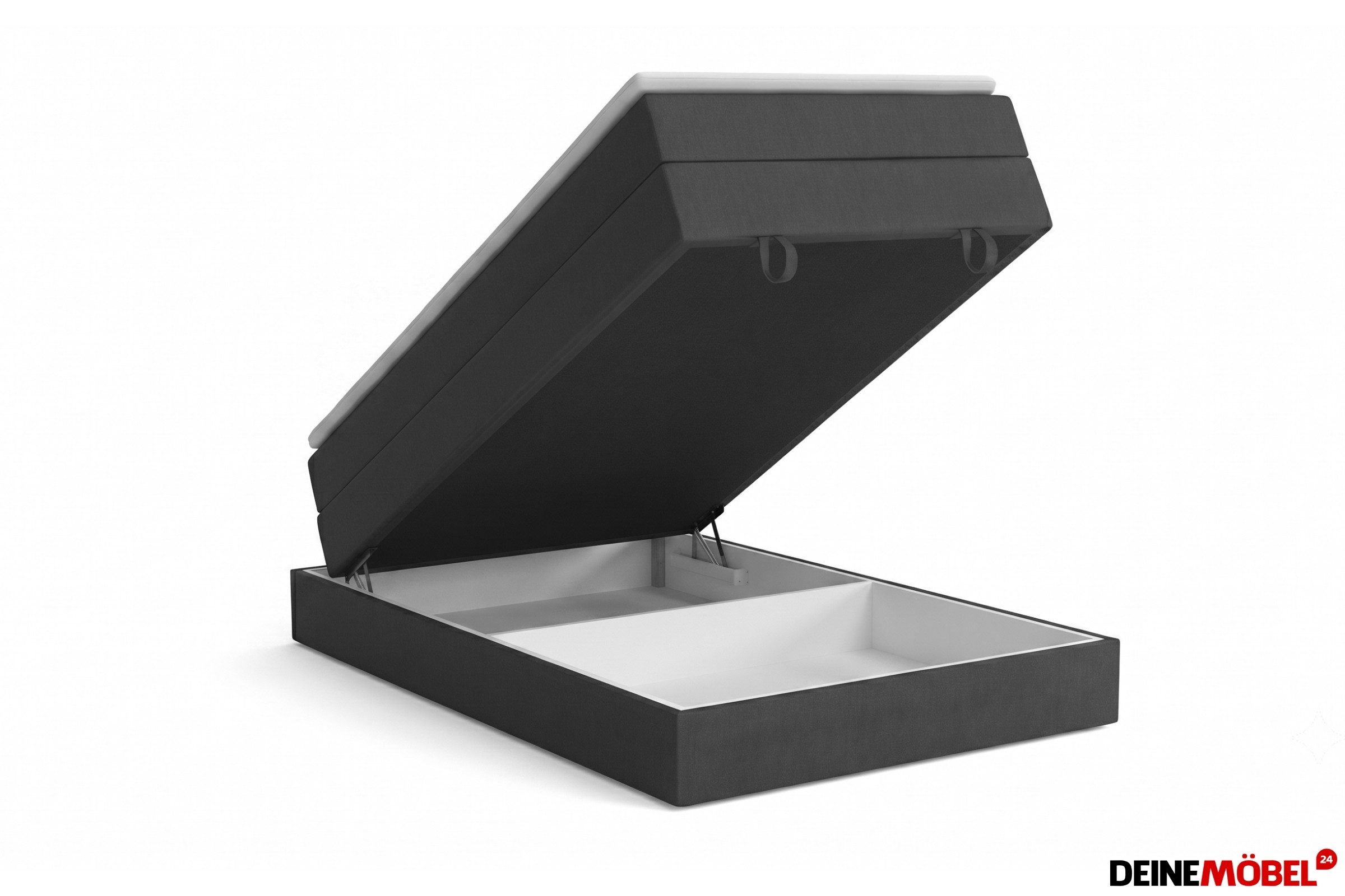 Deine Möbel 24 Boxspringbett TEEN 1 Bett für Teenager Jugend Jugendbett Einzelbett (Jugendzimmer Beige Grau Hellgrau Grau Anthrazit Schwarz, 3-St., Bonellfederkern-Matratze H3 Taschenfederkern-Matratze H4), 90x200 100x200 Polsterbett Velours Cord Kord