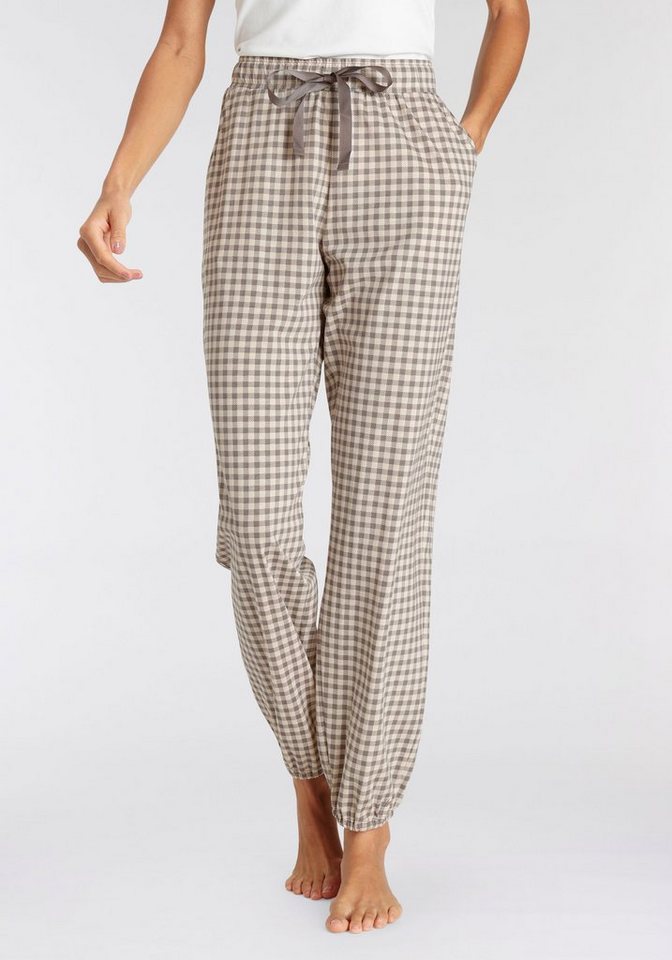 Triumph Schlafhose Pyjamahose kartiert mit seitlichen Taschen, Lange  Schlafhose mit elastischem Bund