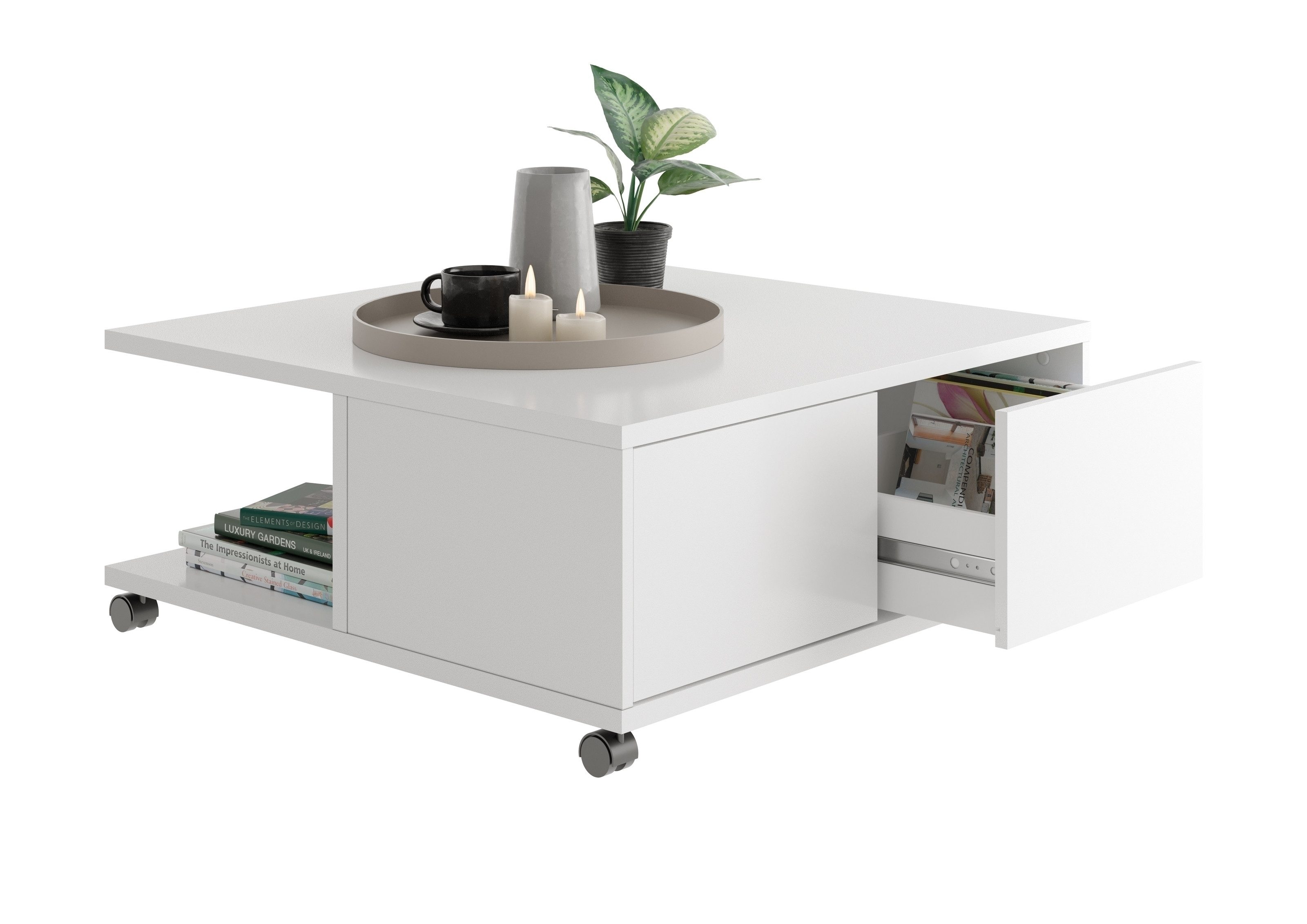 Couchtisch in weiß - 70x36x70cm (BxHxT)