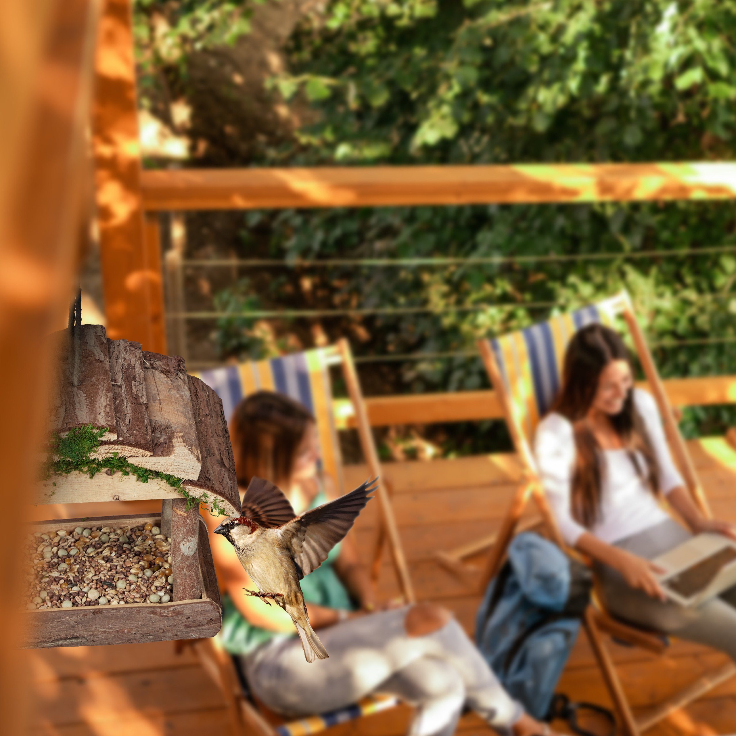 relaxdays Vogelhaus Vogelfutterhaus zum Aufhängen
