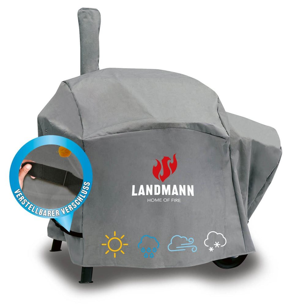 LANDMANN Grillabdeckhaube Grill Premium Wetterschutzhaube - 93 x 147 x 125 cm, Schutz vor Umwelt- und Wettereinflüssen Wind Schnee Sonne für Grill