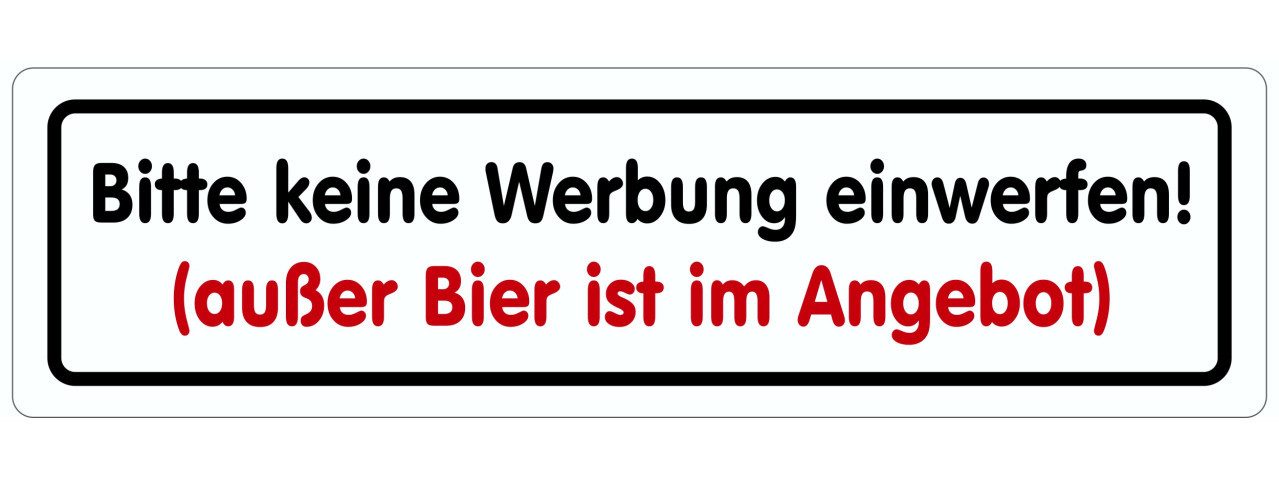 Aufkleber Hermann Schütz Aufkleber Bitte keine Werbung