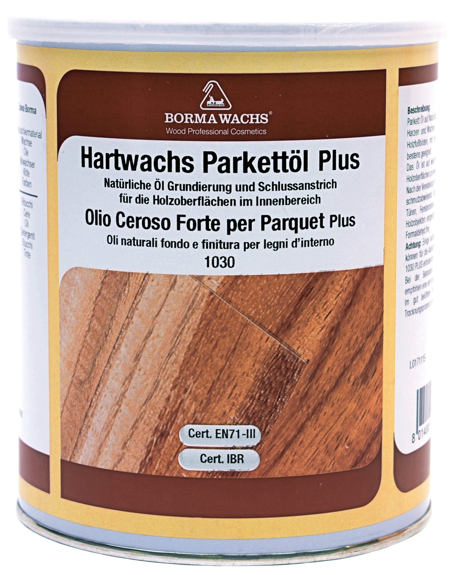 BORMA Holzöl 1 L HARTWACHS PARKETTÖL PLUS 1030, Natürlicher Holzschutz: was günstig online kaufen