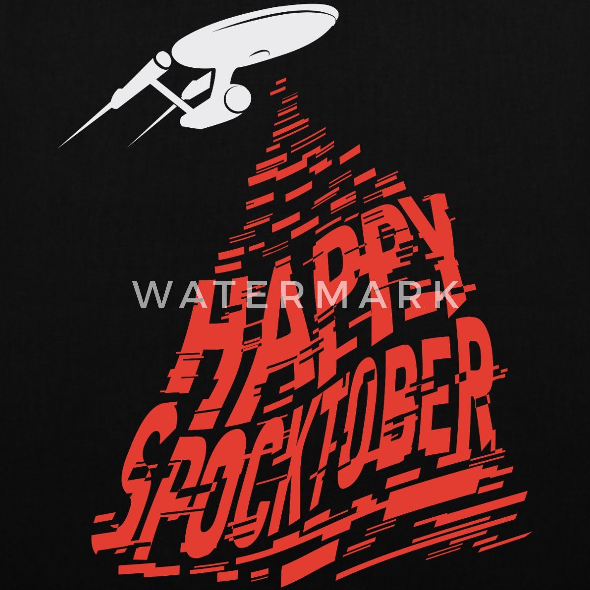 Spreadshirt Henkeltasche Star Trek Halloween Happy Spocktober Stoffbeutel (1-tlg)