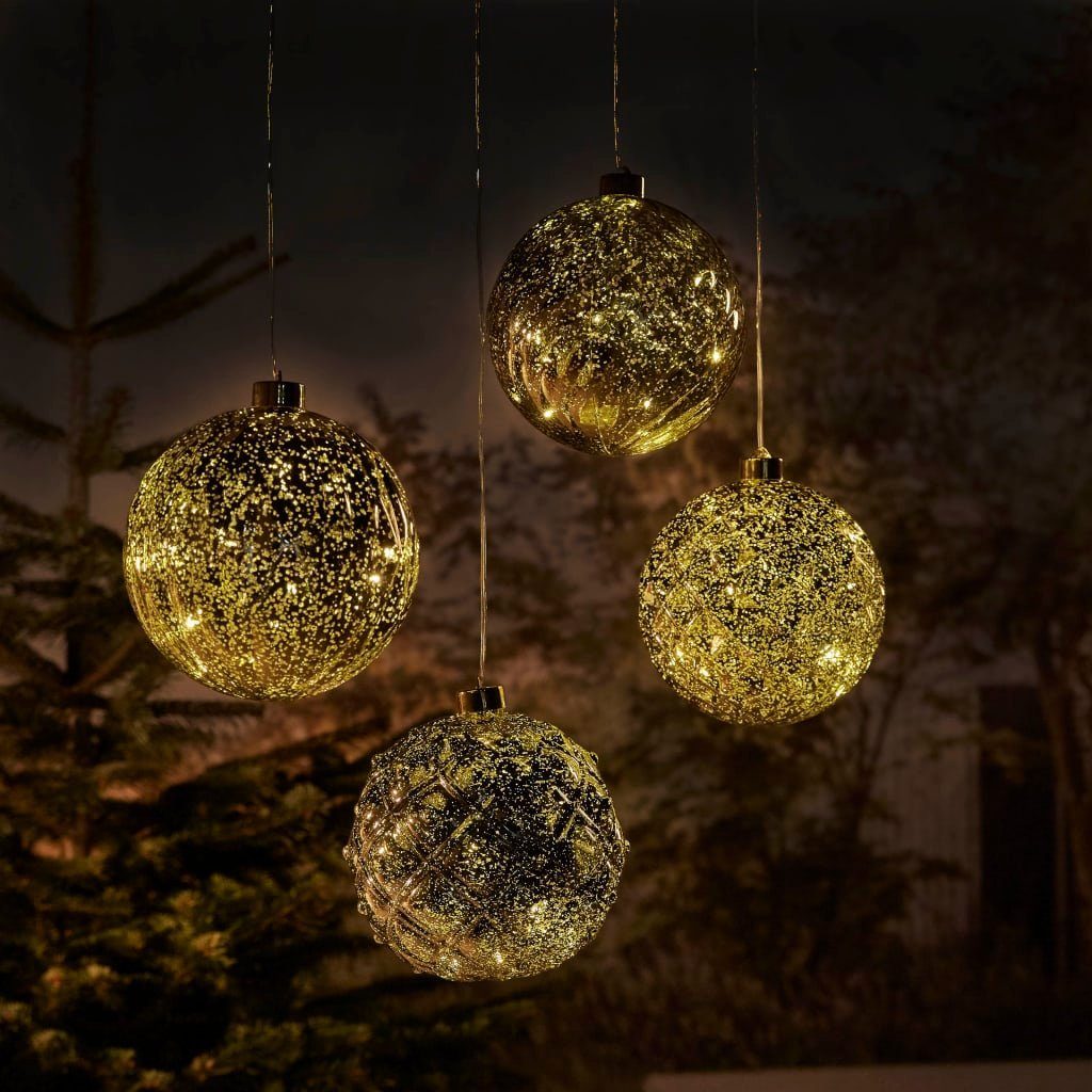 Luxform Ball Golden Batterie-LED-Hängelampe Diamonds Außen-Wandleuchte