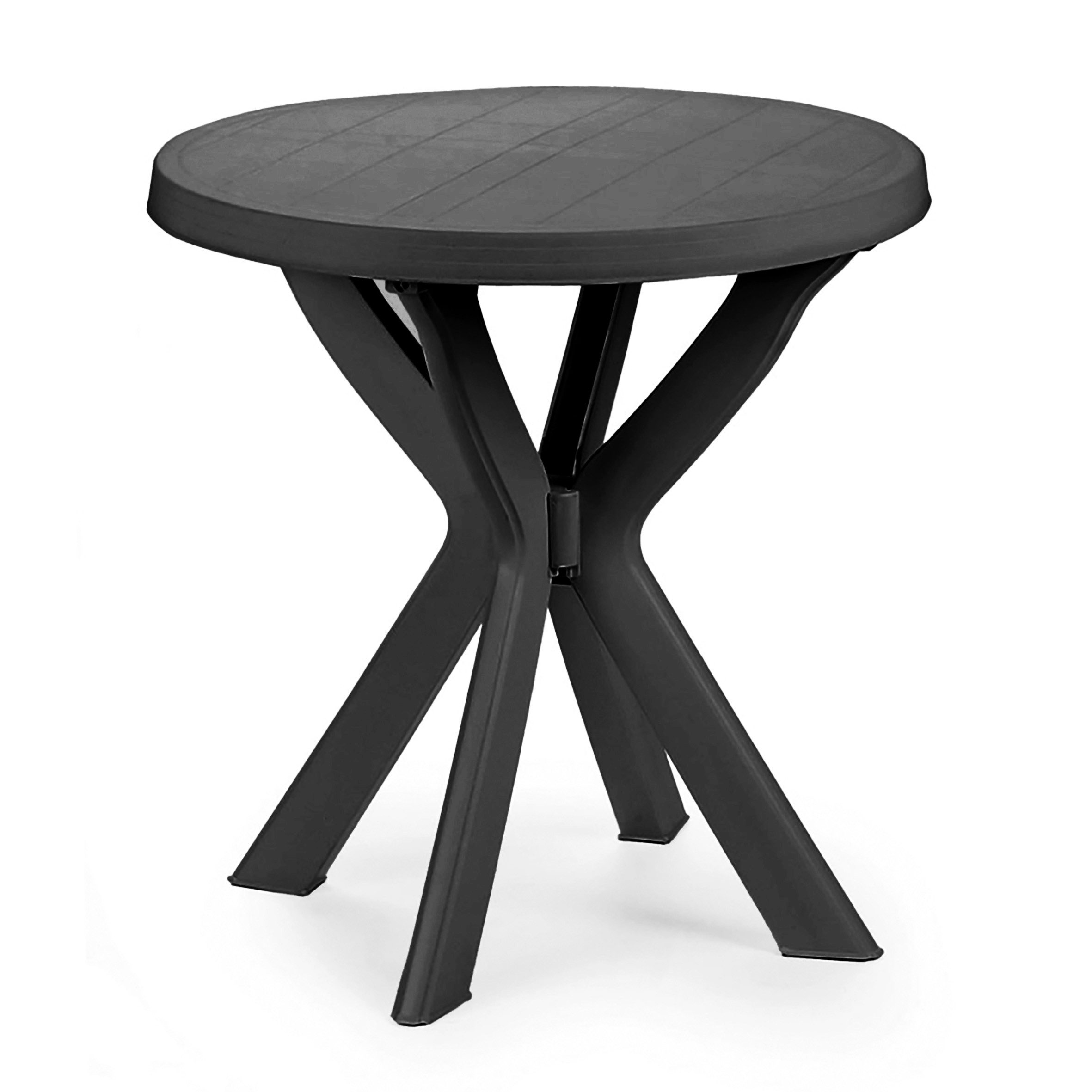 Spetebo Gartentisch Kunststoff Gartentisch rund anthrazit günstig online kaufen