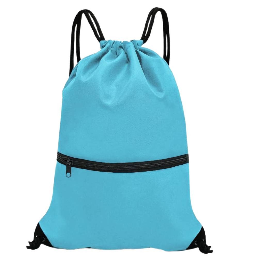 Blusmart Rucksack Drawstring Backpack Bag mit Reißverschlusstasche (Wasserdichter, Sport Gym Sackpack), Für Outdoor, Wandern, Camping, Fitness usw