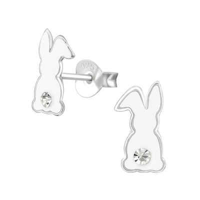 Monkimau Paar Ohrstecker Hasen Ohrringe aus 925 Silber (Packung)