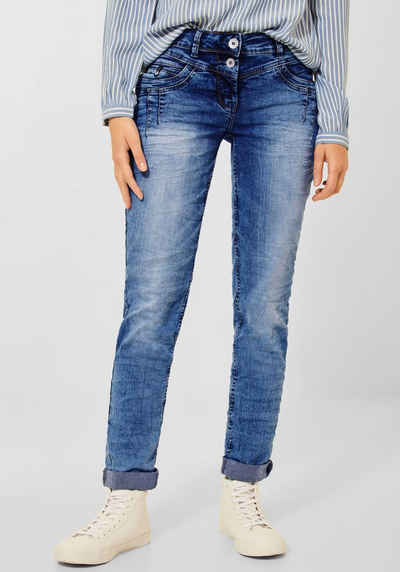 Cecil Loose-fit-Jeans »Style Scarlett« mit Abnähern an den Gesäßtaschen