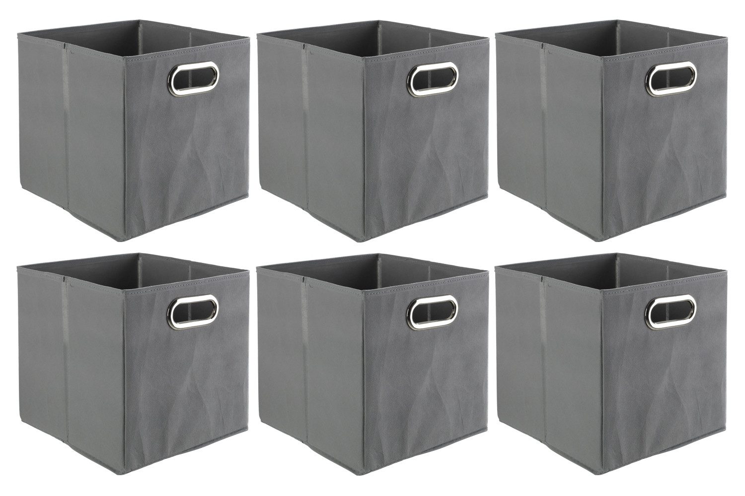 Aufbewahrungsbox ENNI, 6er Set, Vlies, B 27 cm x T 27 cm, Grau