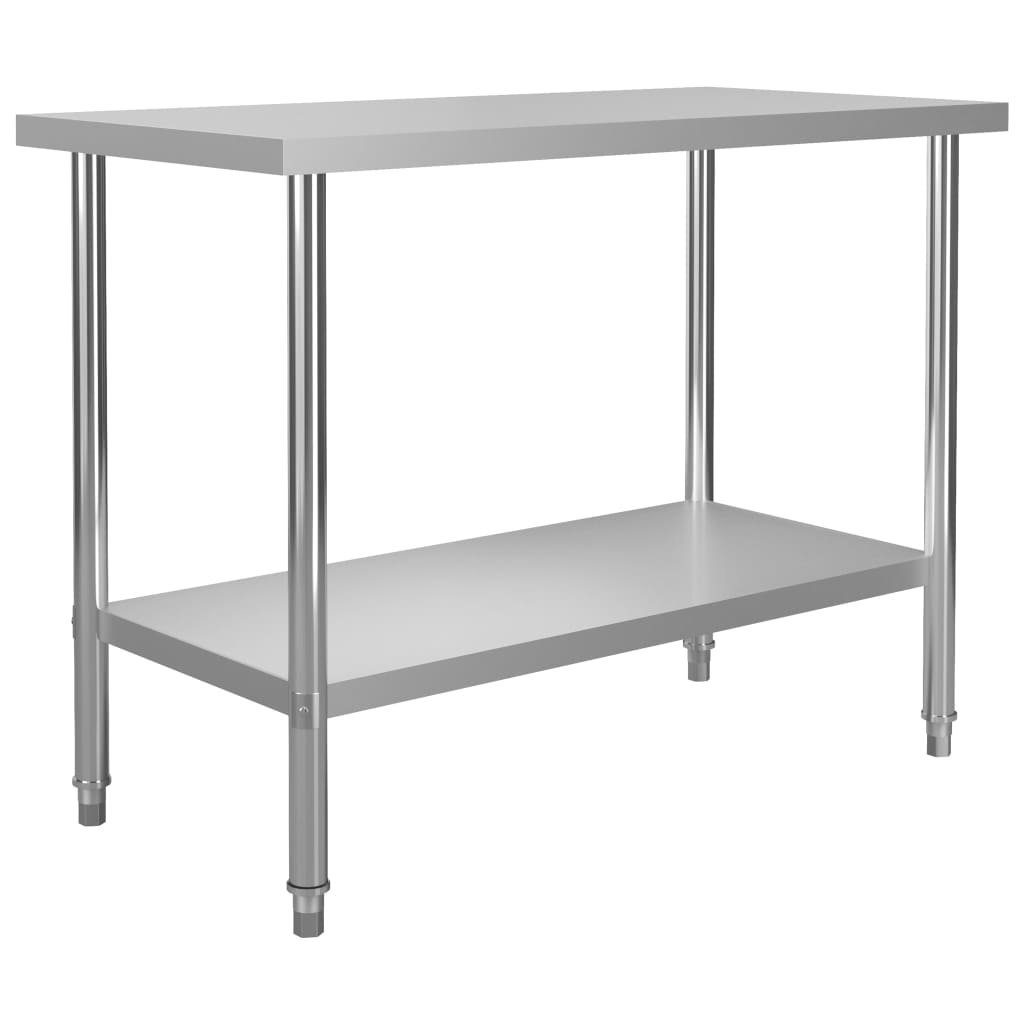 vidaXL Edelstahl 85 cm 120 x (1-St) Küchen-Arbeitstisch 60 Spülenschrank x