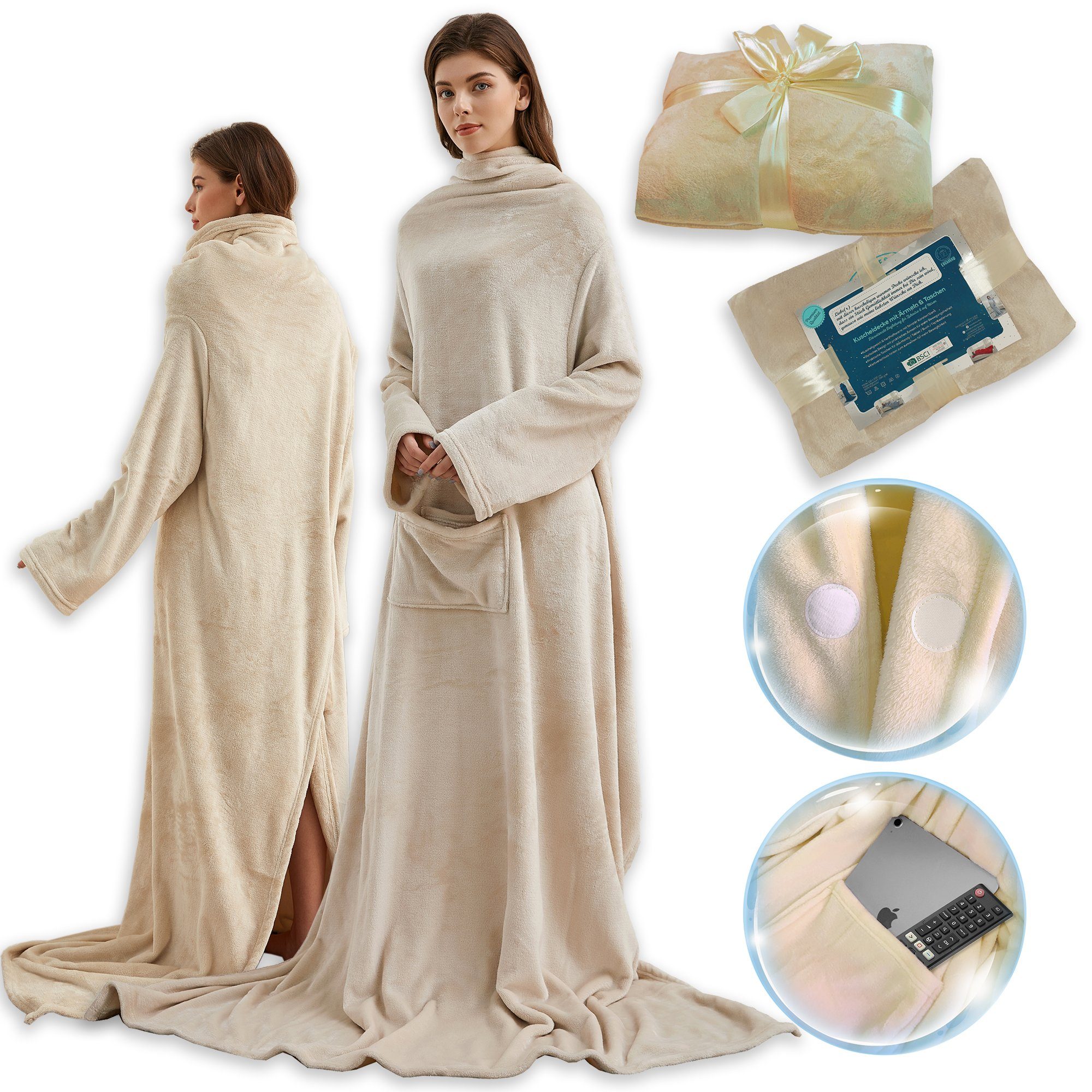 Wohndecke Geburtstagsgeschenk, Kuscheldecke mit Ärmeln, Geschenk für Frauen günstig online kaufen