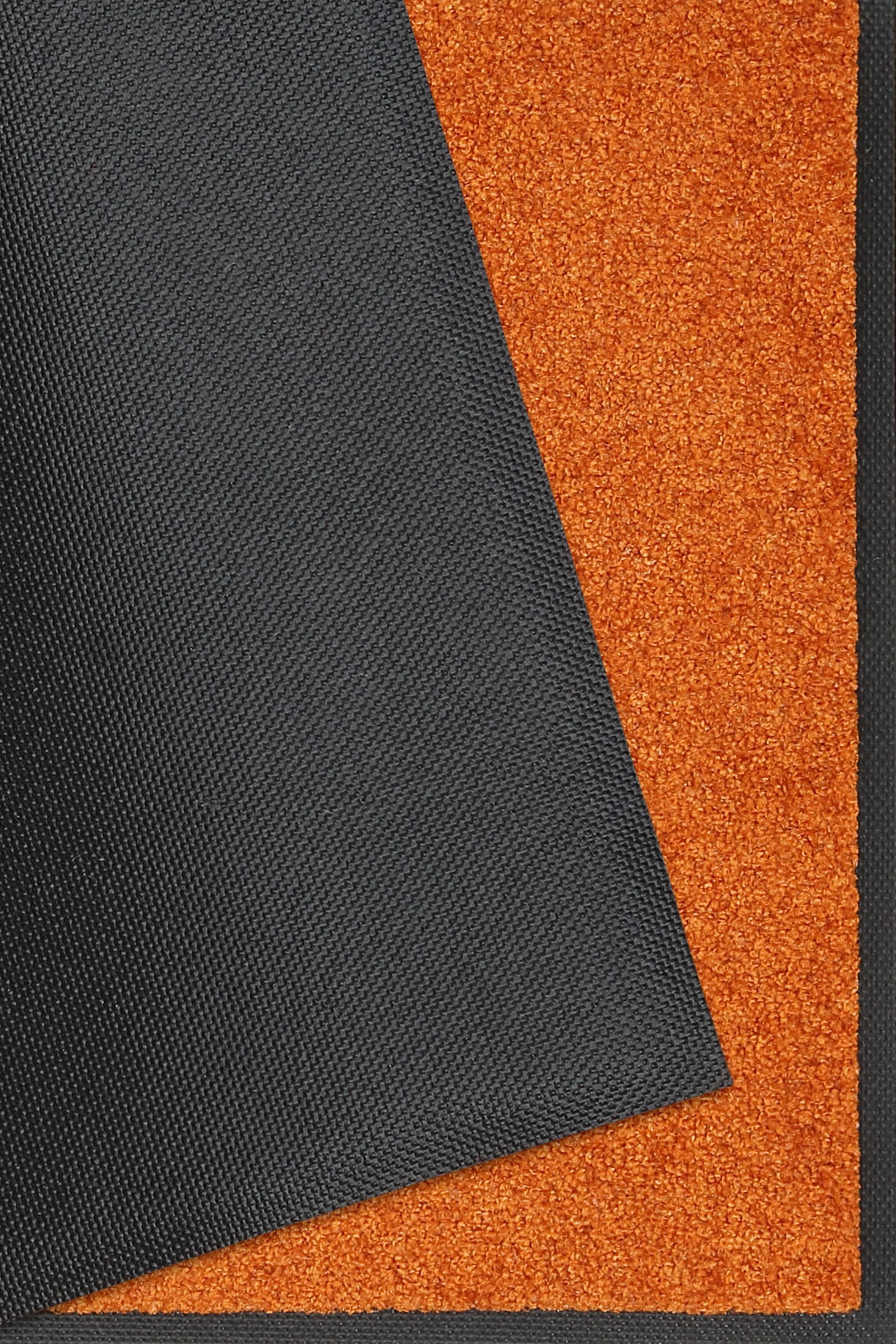 Uni, by und rechteckig, Höhe: Trend wash+dry 7 Schmutzfangmatte, rutschhemmend, geeignet, waschbar Outdoor Fußmatte In- mm, Kleen-Tex, orange