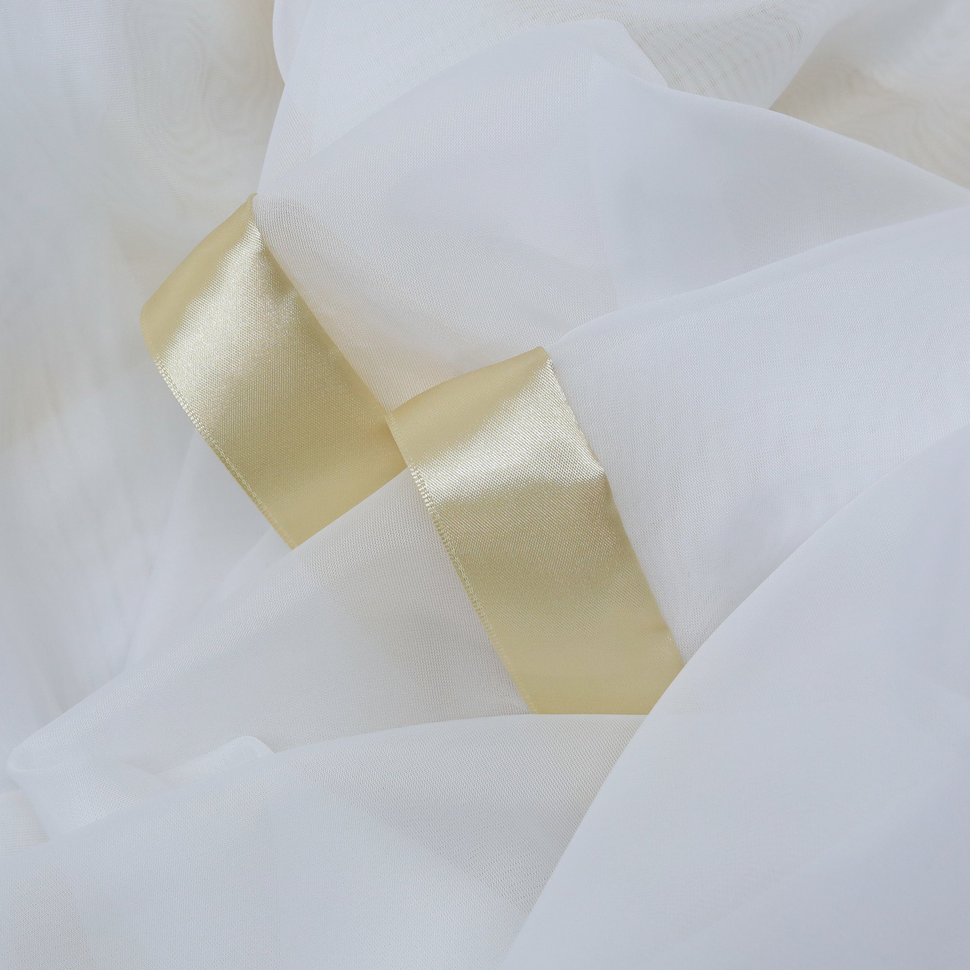 Joyswahl Scheibengardine (2 St), Kräuselband, Store, Küche Bistrogardinen, Mit Satinband Voile