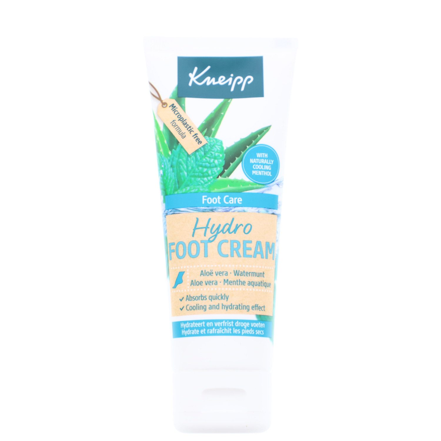 Kneipp Fußcreme 3x Kneipp Hydro Fußcreme je 75ml Aloe Vera & Wasserminze trockene Füße