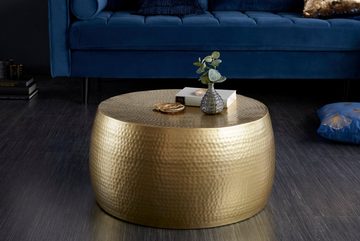riess-ambiente Couchtisch ORIENT III Ø60cm gold (Einzelartikel, 1-St), Wohnzimmer · rund · Metall · Hammerschlag Design · handmade