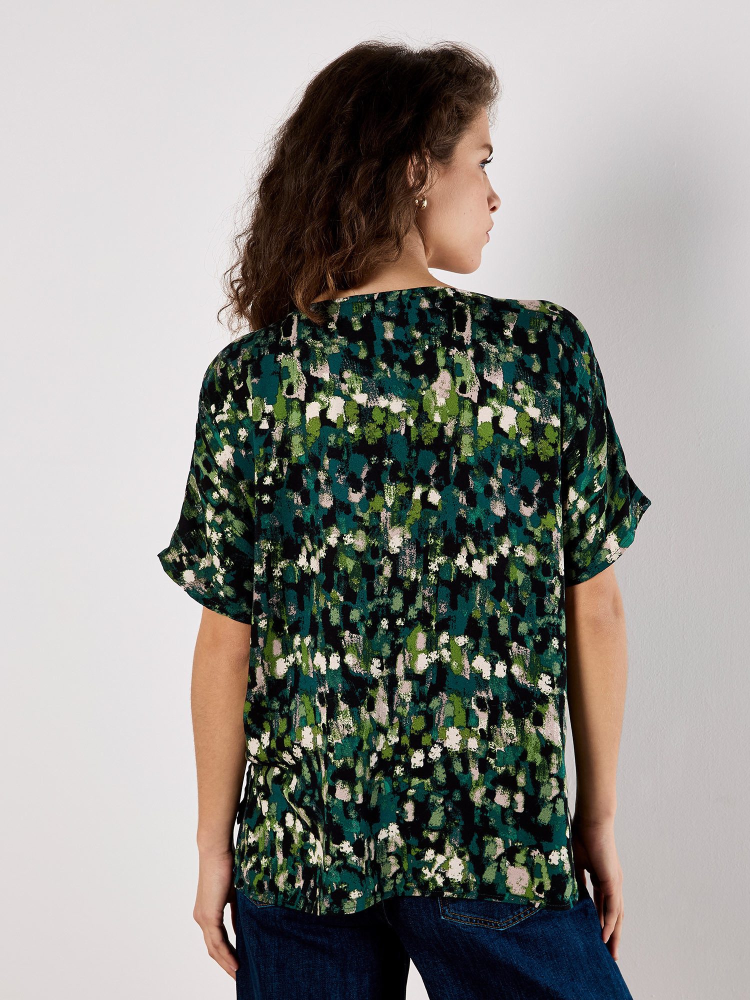Apricot Fledermausshirt Brush Stroke Tee mit Seitenschlitz
