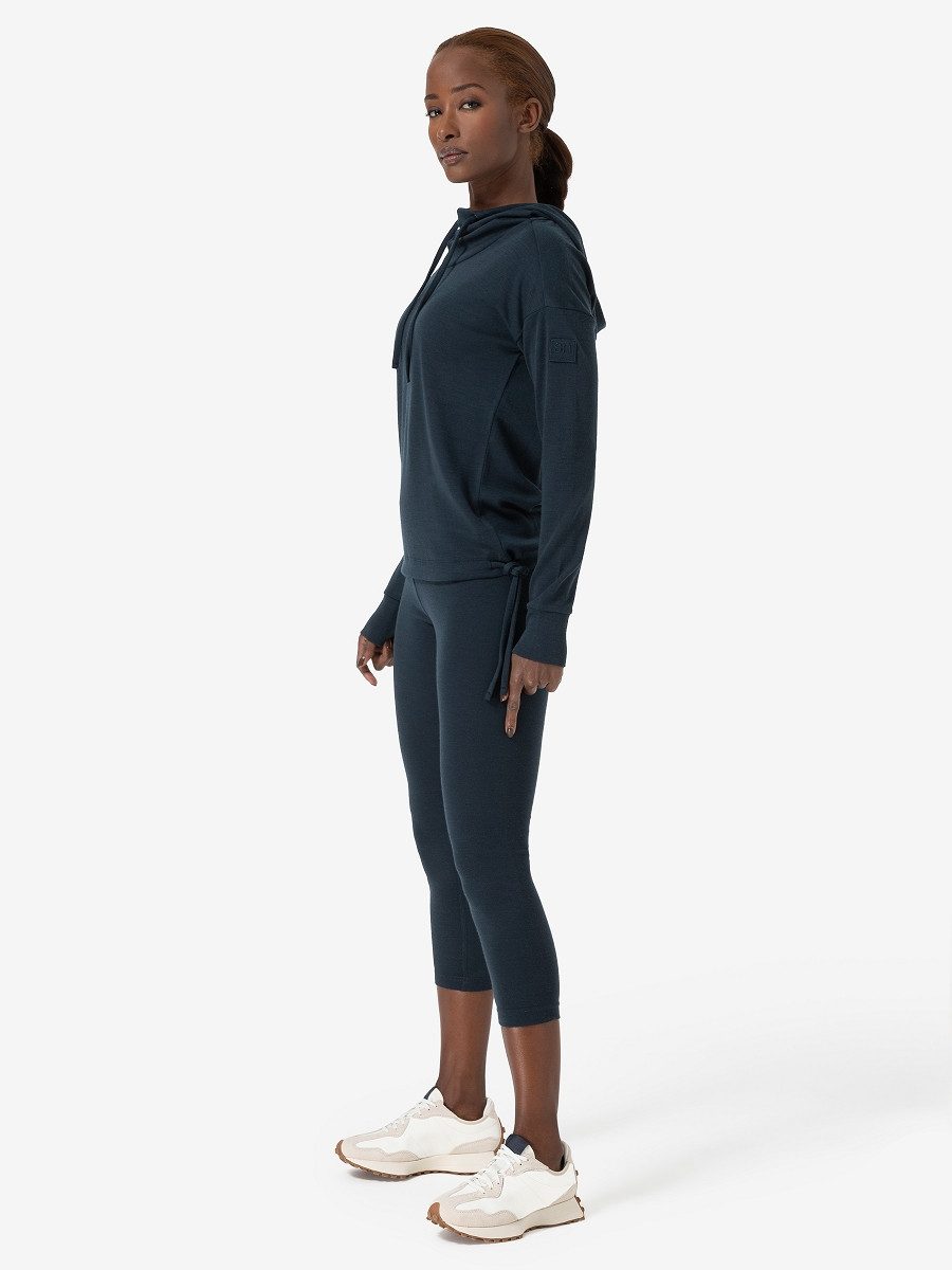 SUPER.NATURAL Hoodie für Damen, nachhaltig, Merino FUNNEL BIO mit Tunnelzug