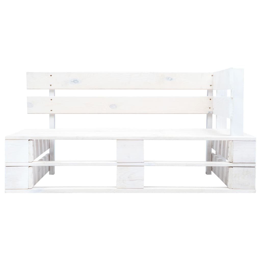 furnicato Gartenbank Outdoor-Eckbank Paletten Holz Weiß günstig online kaufen