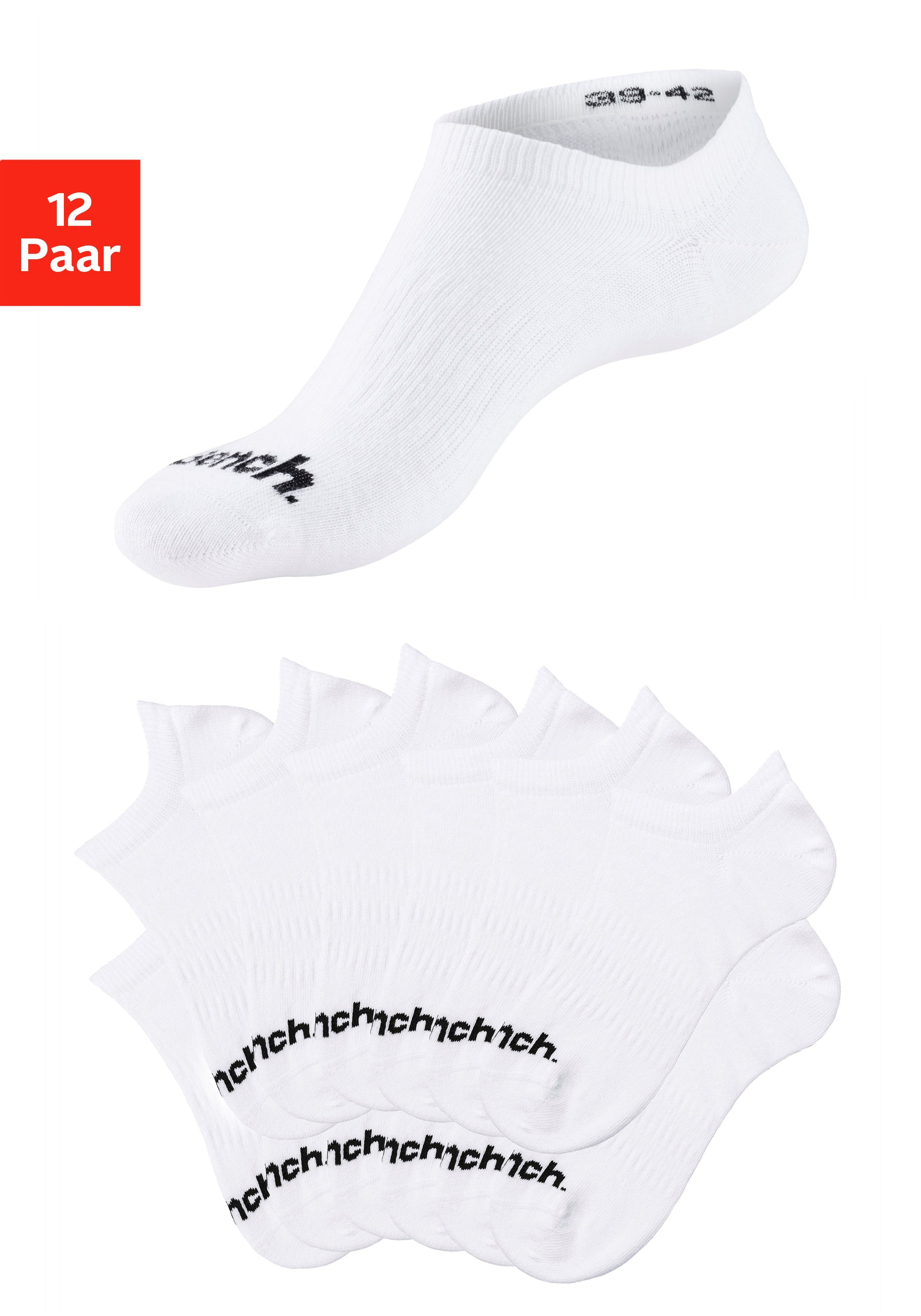 12-Paar) verschwinden (Set, Schuh im weiß 12x Sneakersocken Sportsocken Bench.