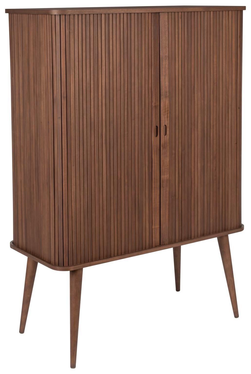 Zuiver Kommode Schrank Kommode BARBIER WALNUSS von ZUIVER mit Rollo Schiebetüren