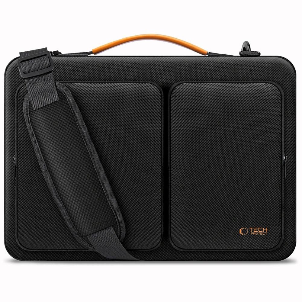 TECH PROTECT Laptoptasche Notebooktasche Umhängetasche Schutzhülle (Spar-Set, 1-tlg., 34 x 22 x 3 cm gepolstert), Schultergurt, Plüschfutter, 4 Fächer, Reißverschluss