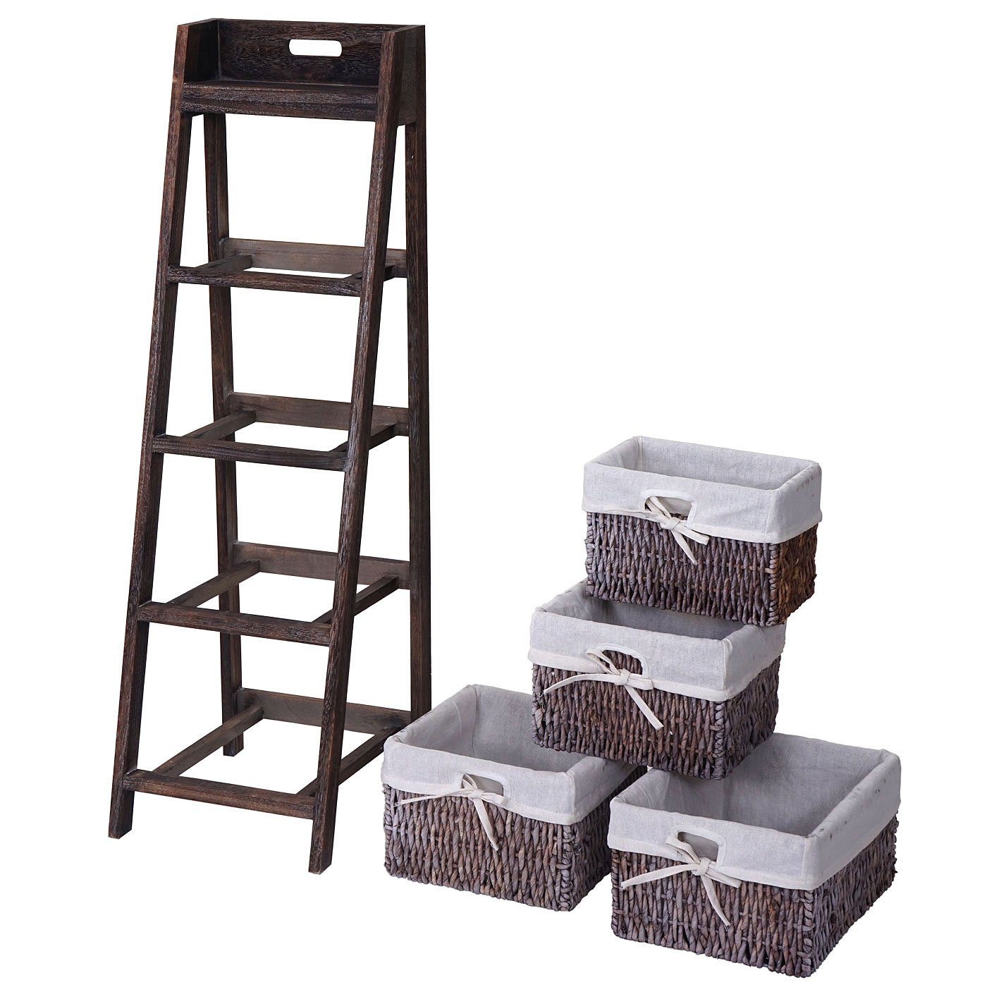 MCW Leiterregal Franca, 4 Maiskorbschubladen günstig online kaufen