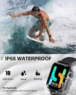 ANCwear Smartwatch (1,83 Zoll, Android, iOS), mit Herzfrequenz Schlaf SpO2 Monitor, Tracker und IP68 Wasserdicht