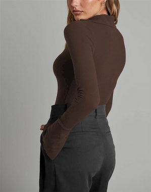 AFAZ New Trading UG Langarmbody Enger Overall, sexy Overall mit langen Ärmeln und Boden,Damen-Body