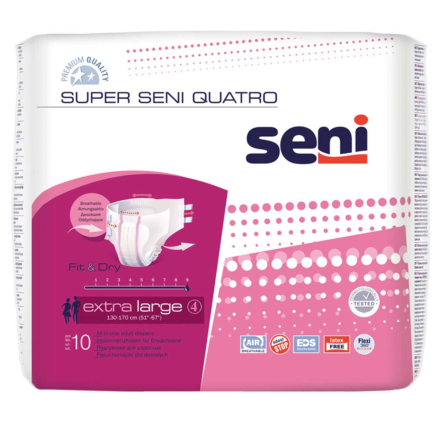 TZMO Deutschland GmbH Inkontinenzboxer Super Seni Quatro Inkontinenzslips Größe XL 10 Stück für Erwachsene
