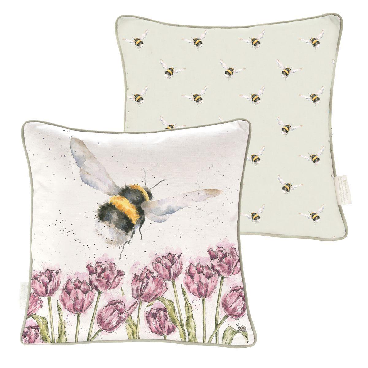 Dekokissen Wrendale Designs Baumwoll-Leinen Kissen Hummel-Flug, ca. 40x40cm
