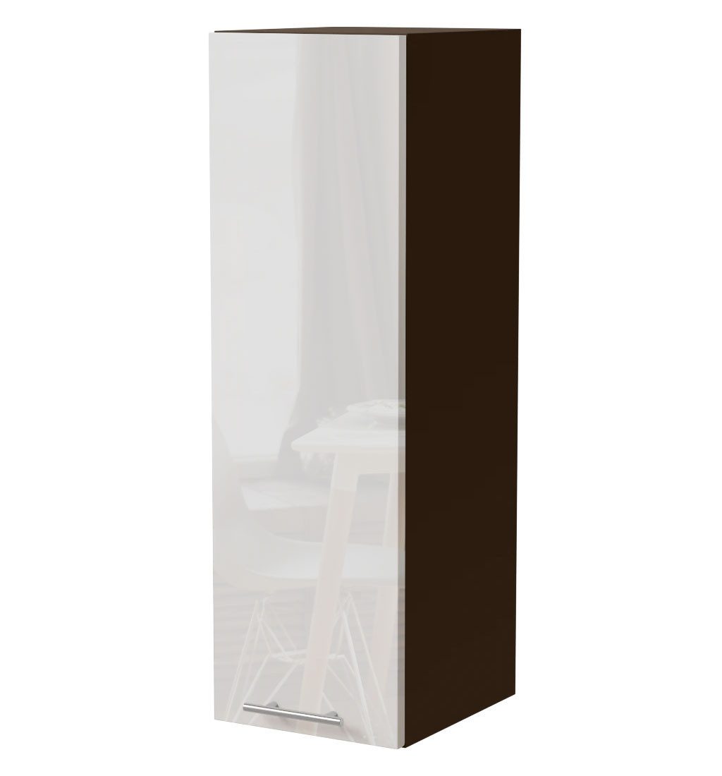 Feldmann-Wohnen Klapphängeschrank Essen (W4/20, 1-türig, 3 Einlegeböden, 1-St., moderne Optik, Acrylfronten mit Glaseffekt) lava / weiß Hochglanz