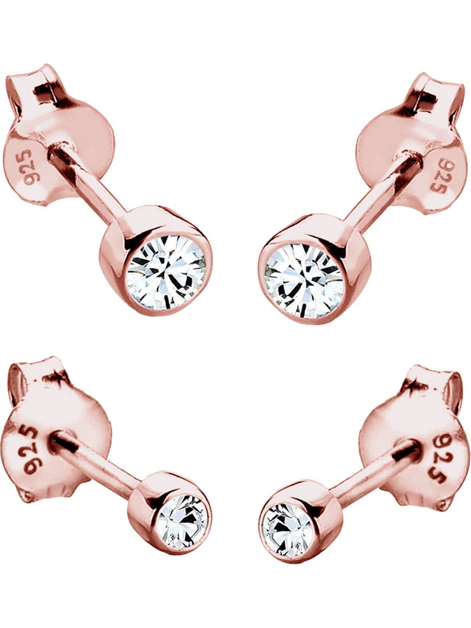 Elli Paar Ohrstecker Elli Damen-Ohrstecker 925er Silber 2 Kristall