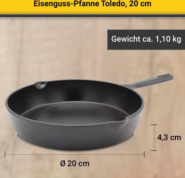 Krüger Bratpfanne Einsenguss Pfanne TOLEDO, Gusseisen (1-tlg), für Induktions-Kochfelder geeignet