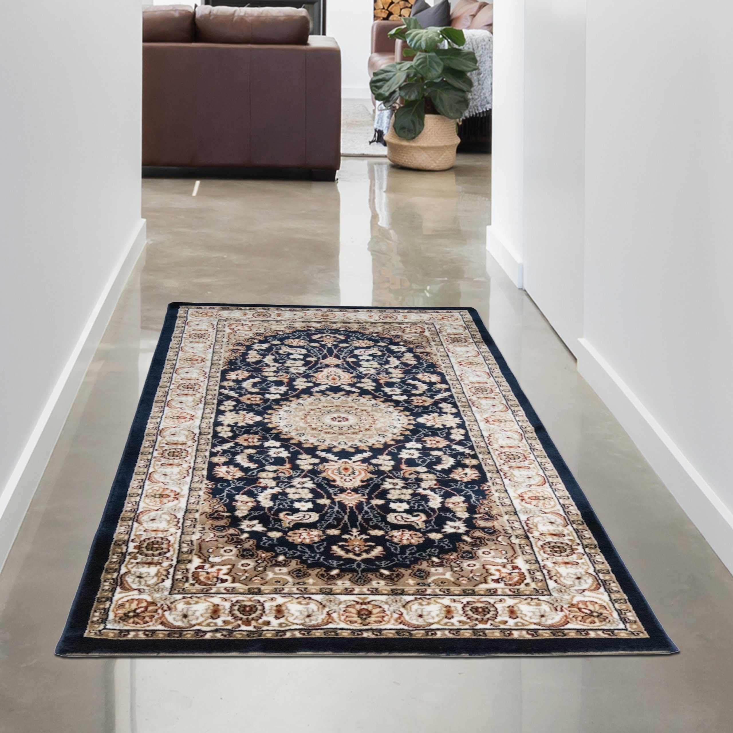 Teppich Eleganter Orientteppich mit wunderschönen in Carpetia, blau, rechteckig Verzierungen