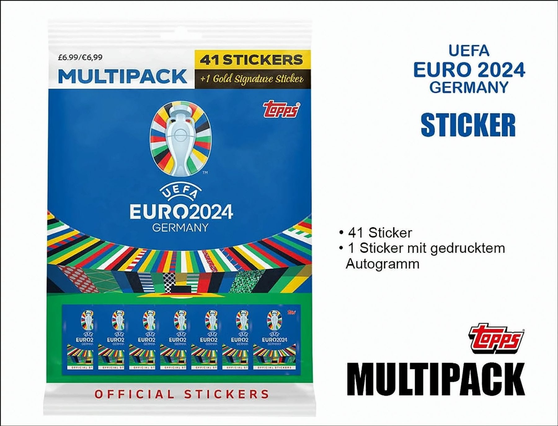 Topps Sammelkarte UEFA EURO 2024 Sticker Multipack DE