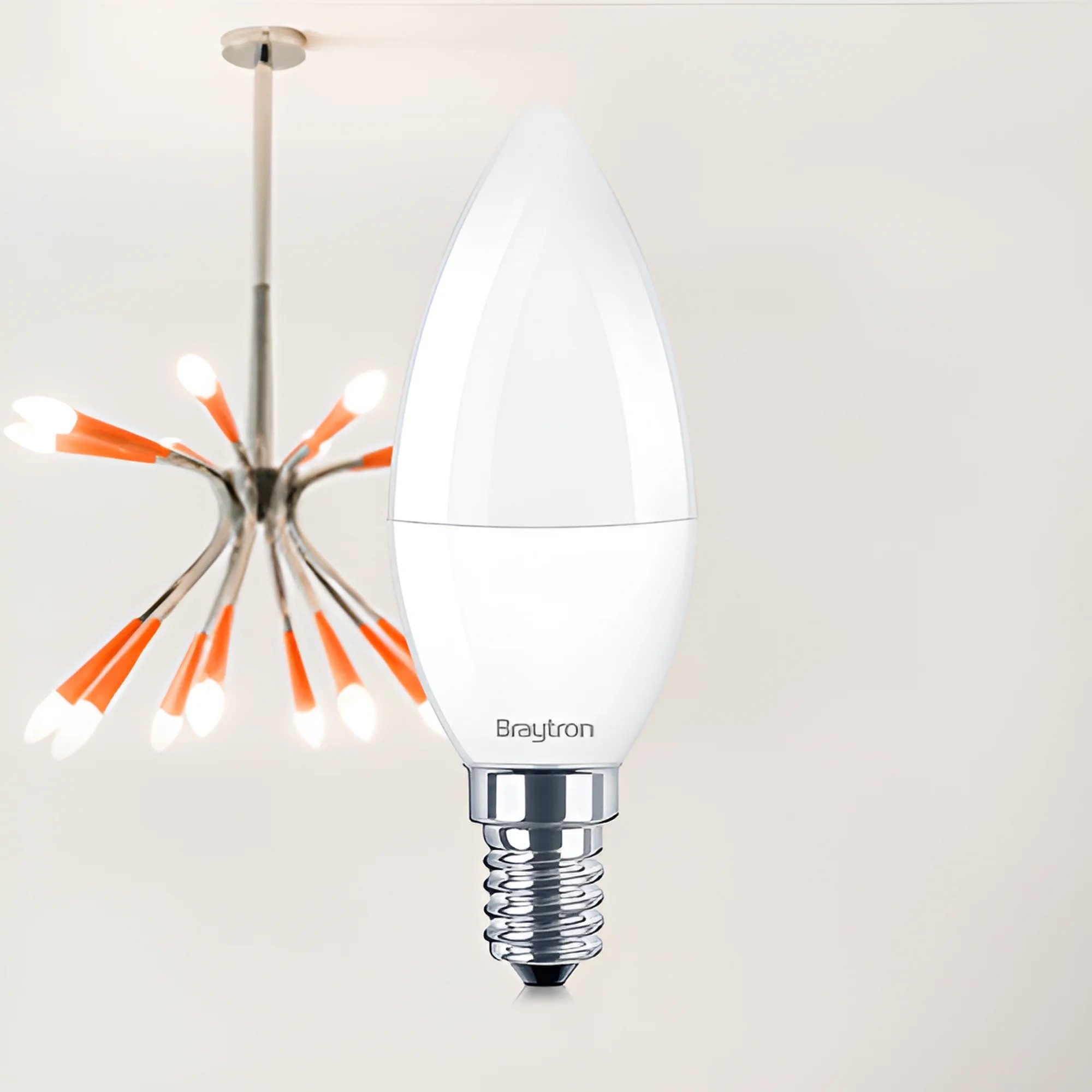 Braytron LED-Leuchtmittel 10X 5W Kerzenform Leuchtmittel Glühbirne Lampe C37 3000- 6500K 450 Lm, E14, Kaltweiß, Energieeffizient, Flimmerfrei, Langlebig, 10er Set
