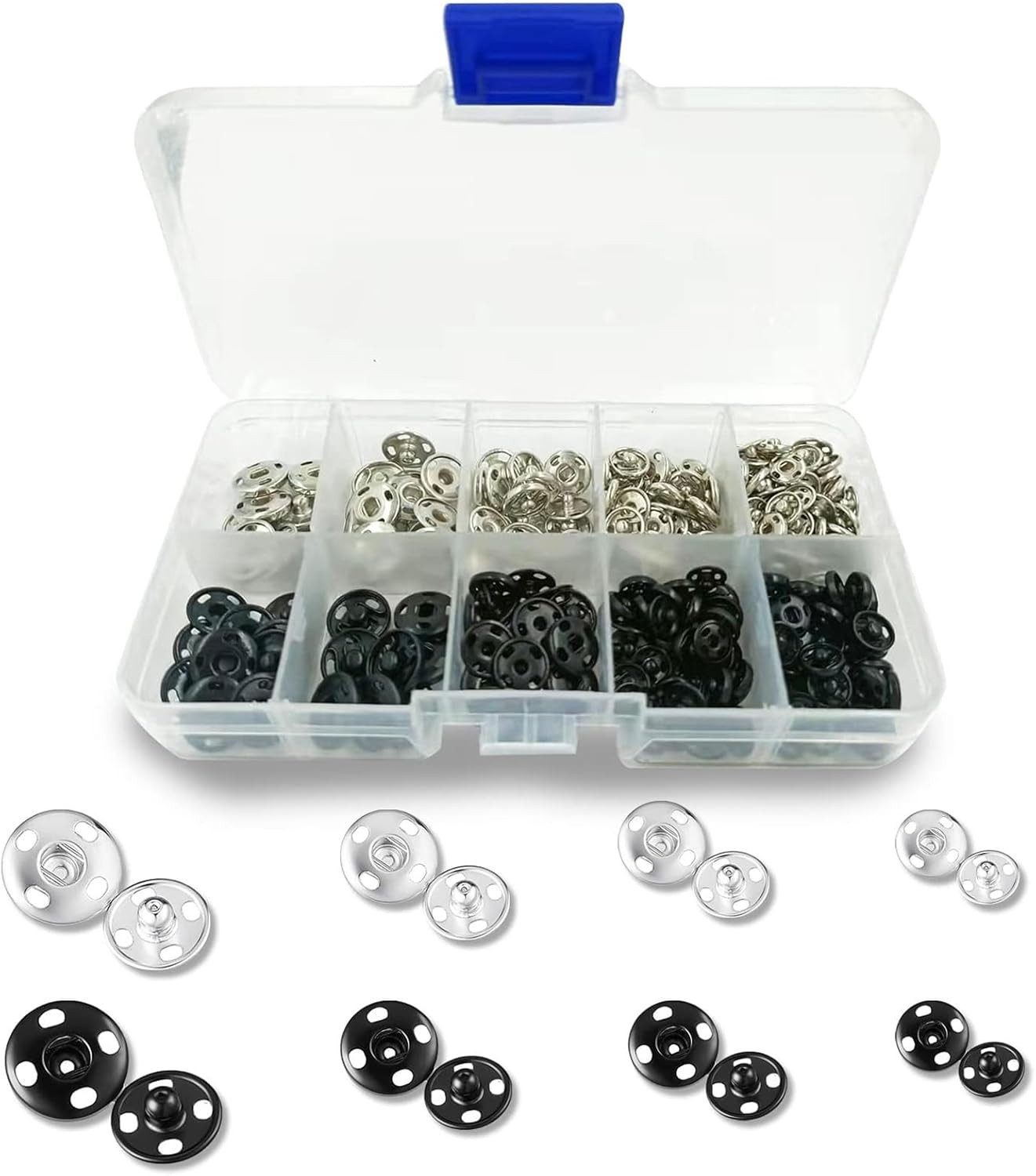 FELIXLEO Druckknopf Druckknöpfe 80 Stück 4 Größen Nähen Snaps Handtasche Kleidung DIY