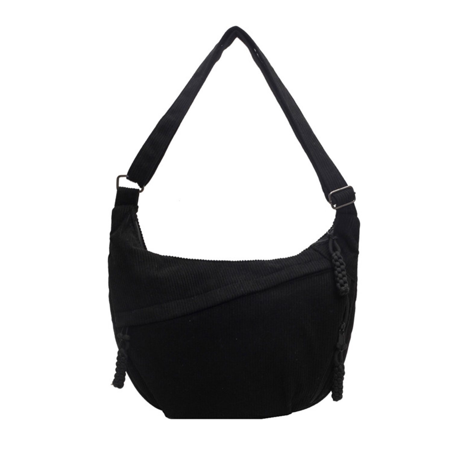 Refttenw Umhängetasche Halbmond Crossbody Bag Cord Hobo Tasche mit Reißvers günstig online kaufen