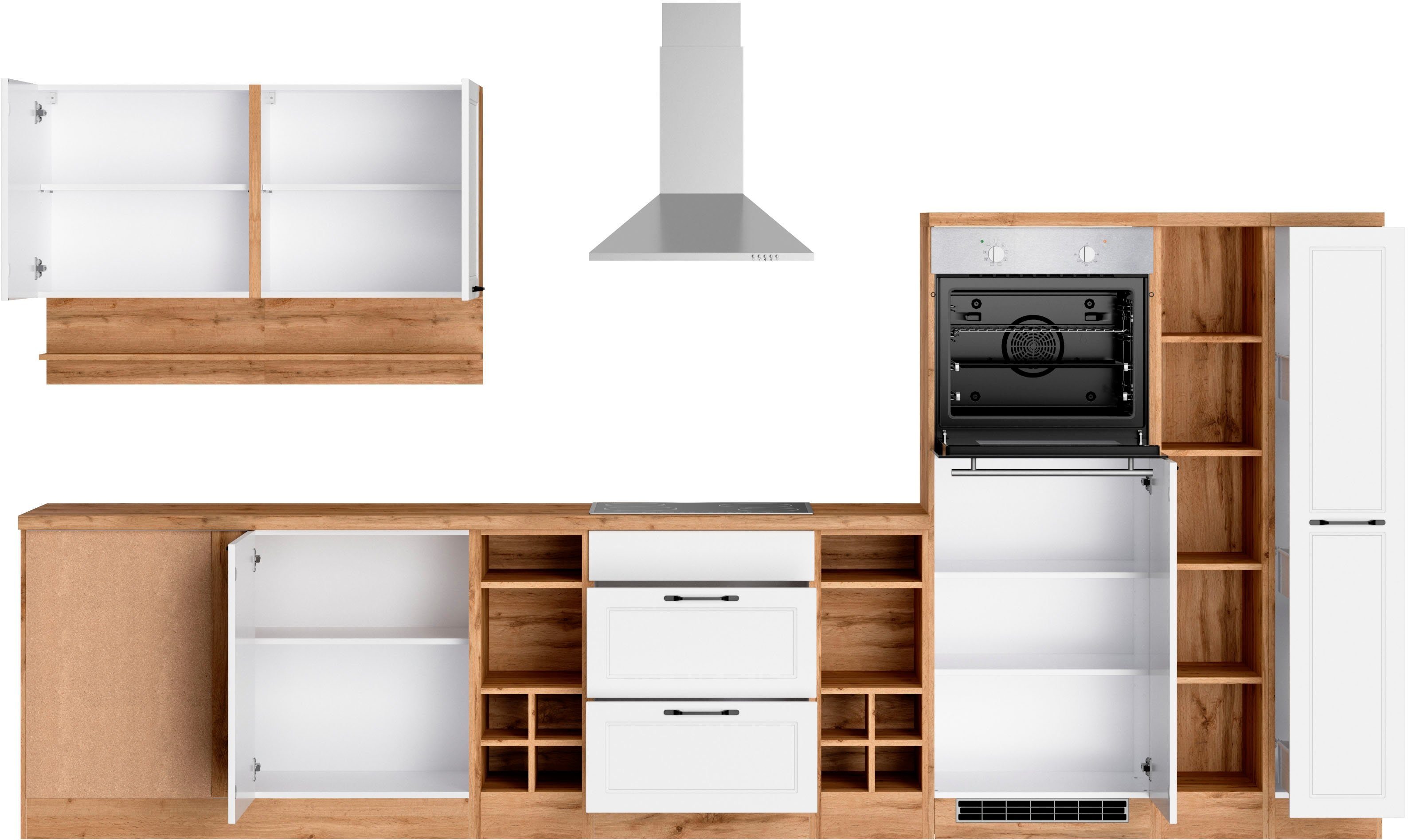 KOCHSTATION Winkelküche KS-Lana, Stellbreite 240/360 cm, wahlweise mit E-Geräten