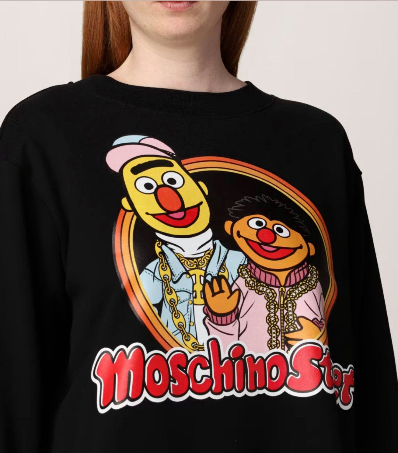 Moschino Sweatshirt X SESAME STREET Bert & Ernie Sweatshirt Sweater Pulli Pullover Moschino x Sesame Street© Kollaboration