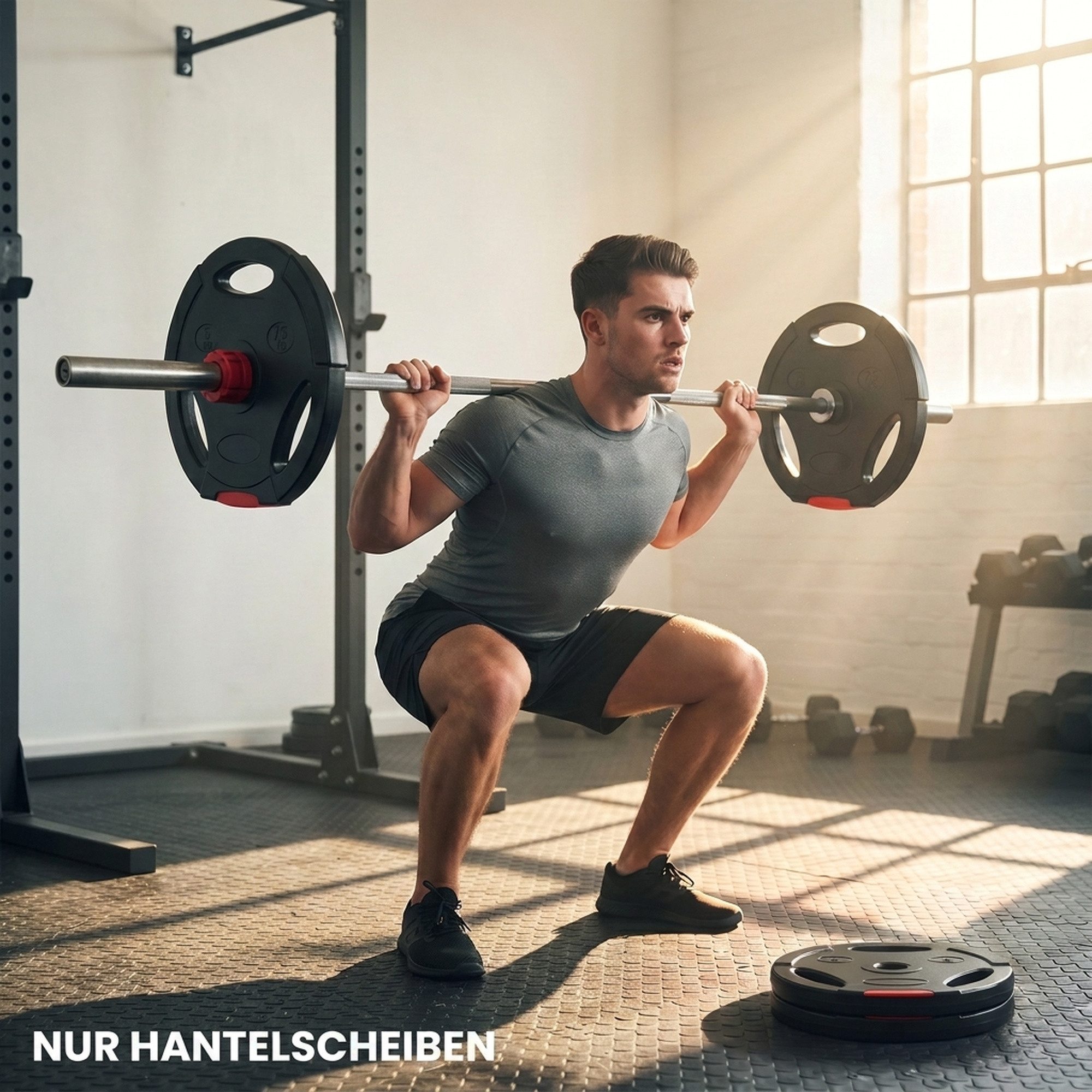 SPORTNOW Hantelscheiben 4er Set Hantelgewichte 2 x 5 kg/7,5kg Gewichte Set Gewichtsscheiben, 25 kg, für 2,5 cm Hantelstange, Ø 25 mm Bohrung, Schwarz