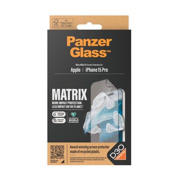 PanzerGlass MATRIX Protection Film mit D3O für iPhone 15 Pro, Displayschutzfolie, Ultra Wide Fit