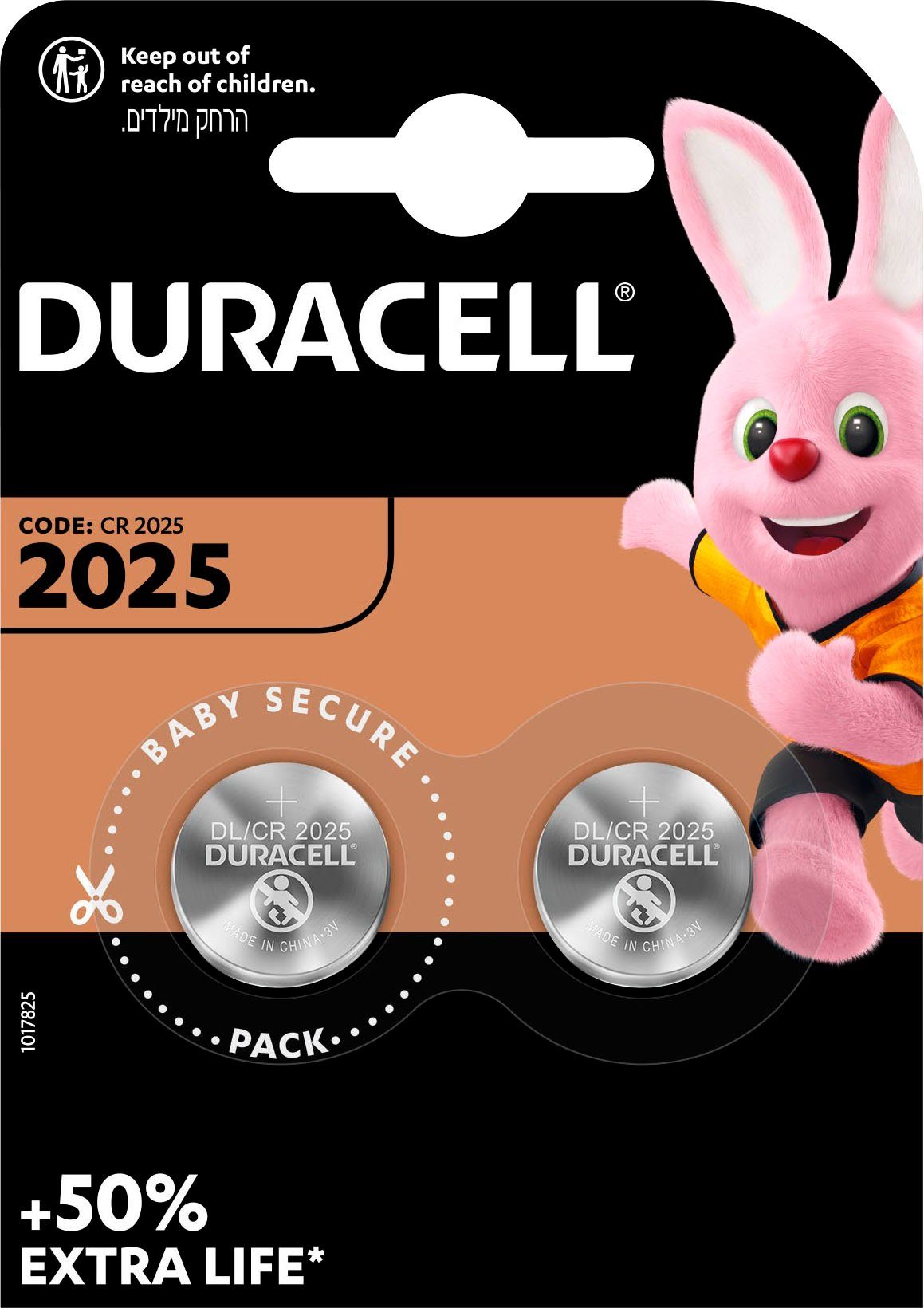 CR2025 2er Duracell St) (2 Pack Batterie, DL2025