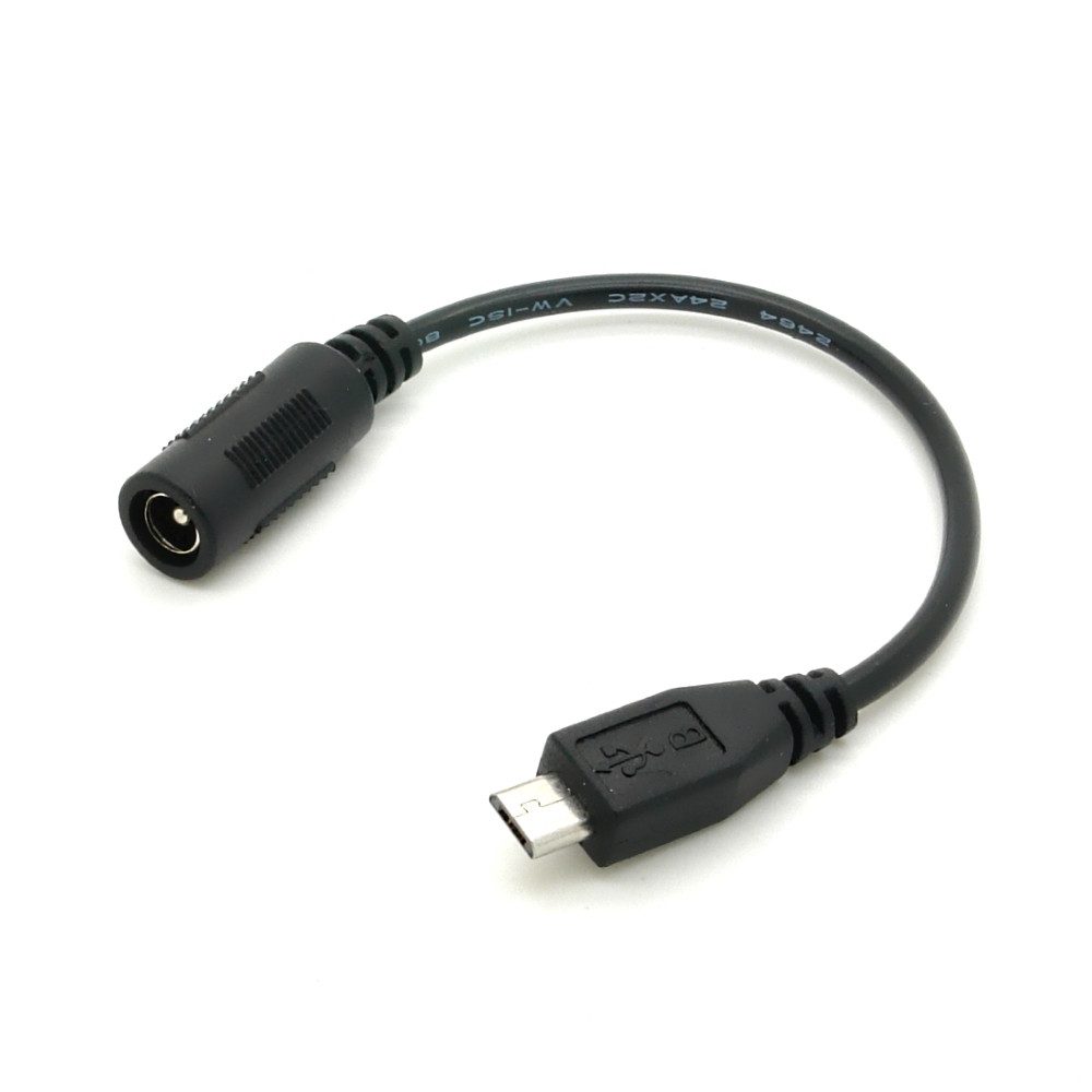 Adapterkabel Hohlstecker Buchse 5,5x2,1mm - Micro USB B Stecker USB-Kabel