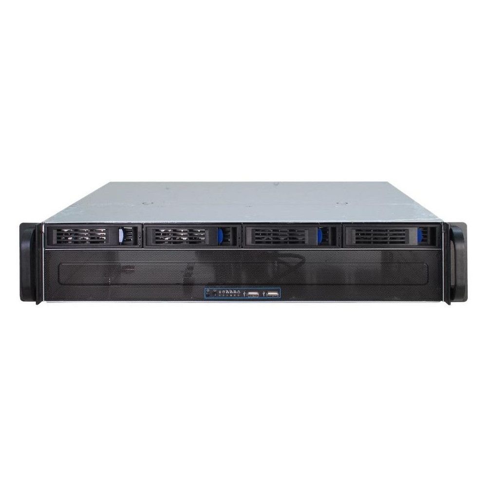 Inter-Tech PC-Gehäuse 88887113 IPC 2U-2404L 19 Rack Server-Gehäuse 2HE Schwarz