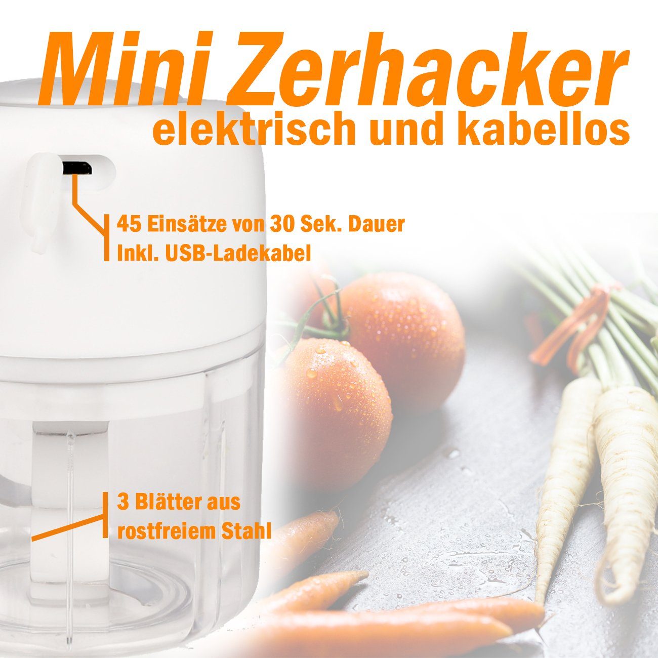 LEONEBEBE Elektrischer Gemüsehacker 400W - Edelstahl Zerkleinerer Für Küche