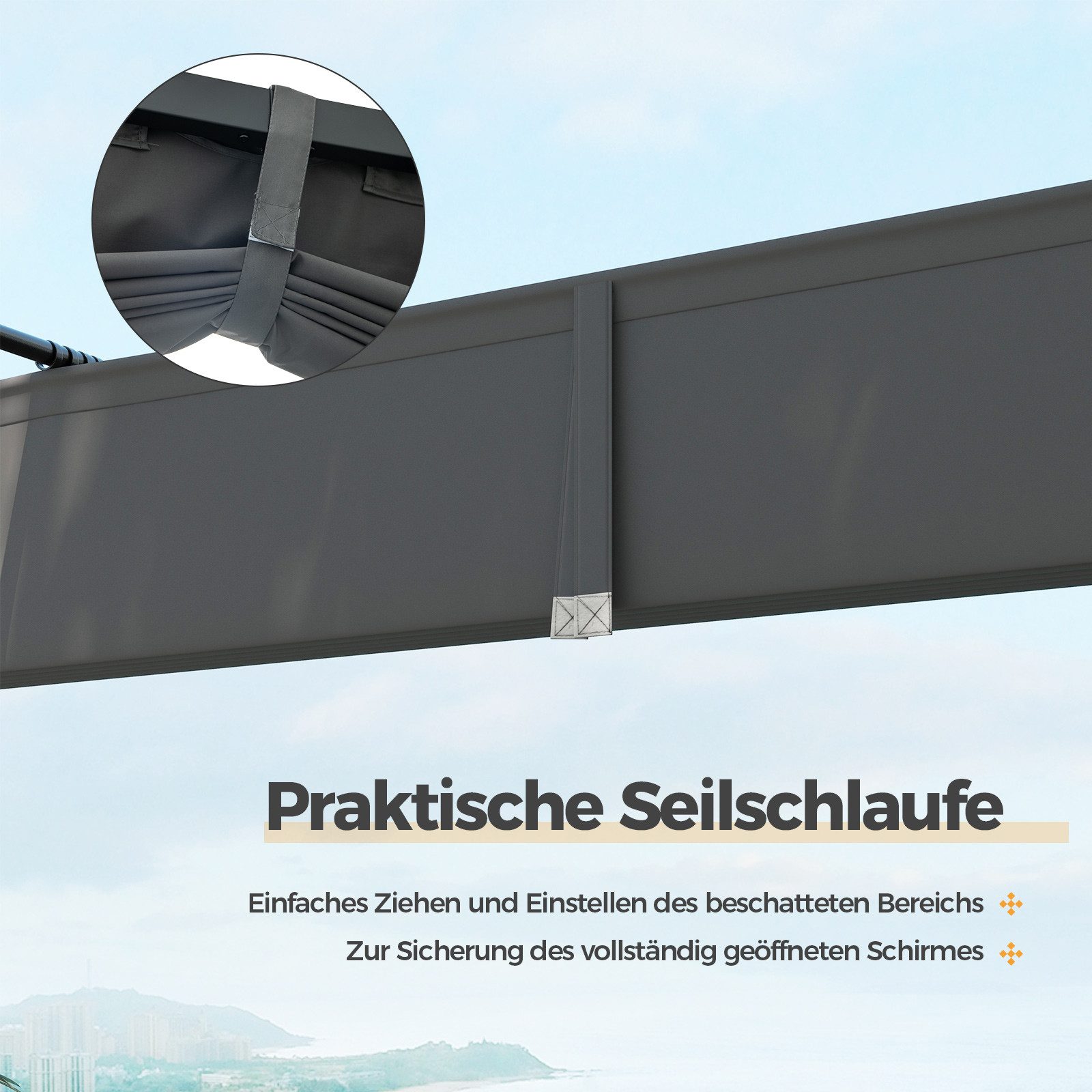 COSTWAY Pavillon, 3,1x3,1m Garten Pergola, wasserdicht